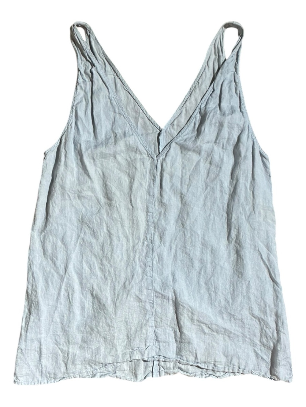 Reformation Linen Light Blue Sleeveless V-Neck Tunic Top